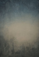 13796 Beige Blue Distressed Text L