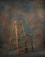 1464 Blue Brown Mid Text XL Size Hand Painted Backdrops