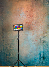 Blue Beige Mid Text Large Hand Painted Backdrop 15347
