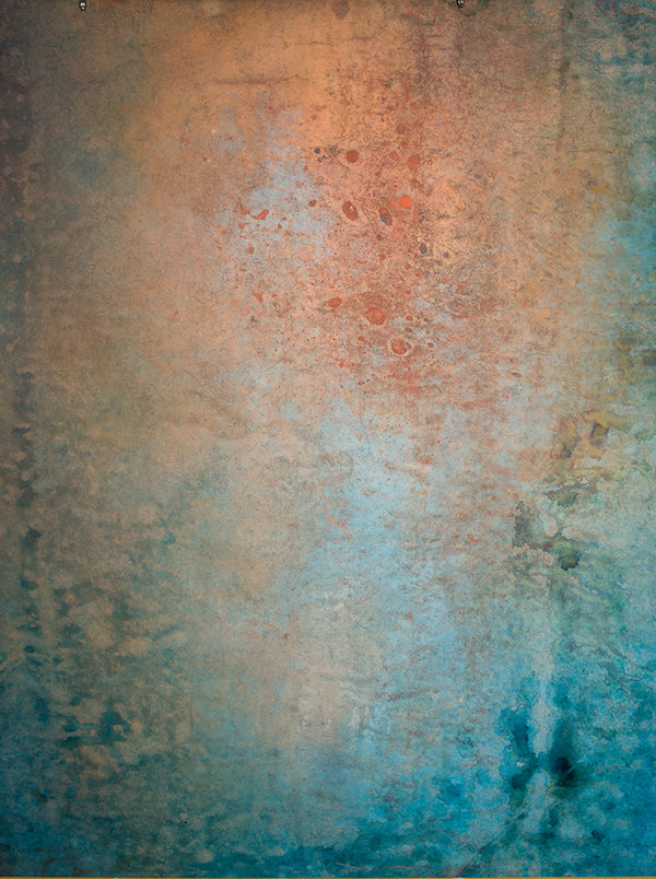 Blue Beige Mid Text Large Hand Painted Backdrop 15347
