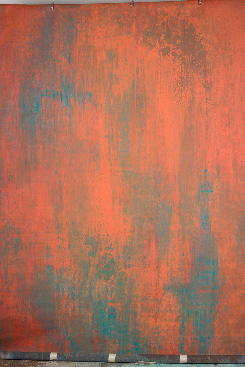 Orange Blue Hand Painted Backdrop Strong Text Large Size 15349