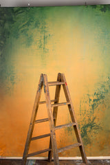 Ochre Green Strong Text Large Size Hand Painted Backdrop 15350