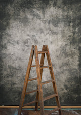Hand Painted Backdrop Green Grey Strong Text Large Size 15364