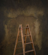 15615 Green Brown Strong Text Large Hand Painted Backdrops
