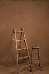 Beige Brown Hand Painted Backdrop Mid Text XXL Size 1369