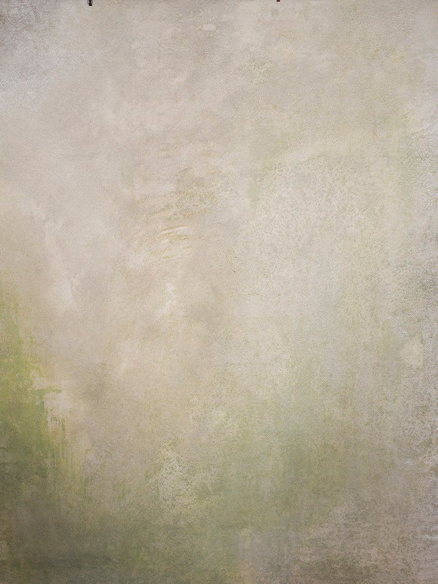Beige Green Backdrop Hand Painted Mid Text M Size 15418