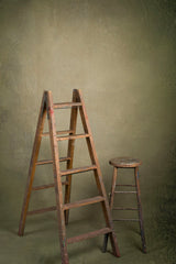 Beige Green Hand Painted Backdrop Strong Text XXL Size 1361