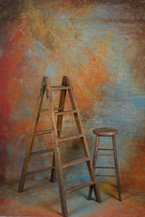 Blue Orange Hand Painted Backdrop Strong Text XL Size 1380