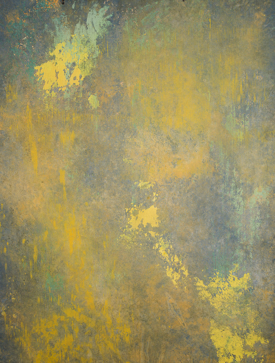 Cold Grey Yellow Backdrop Hand Painted Strong Text M Size 15404