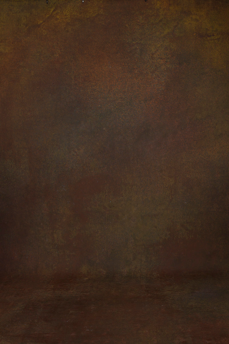 Green Brown Hand Painted Backdrop Mid Text XXL Size 1371