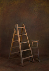 Green Brown Hand Painted Backdrop Mid Text XXL Size 1371