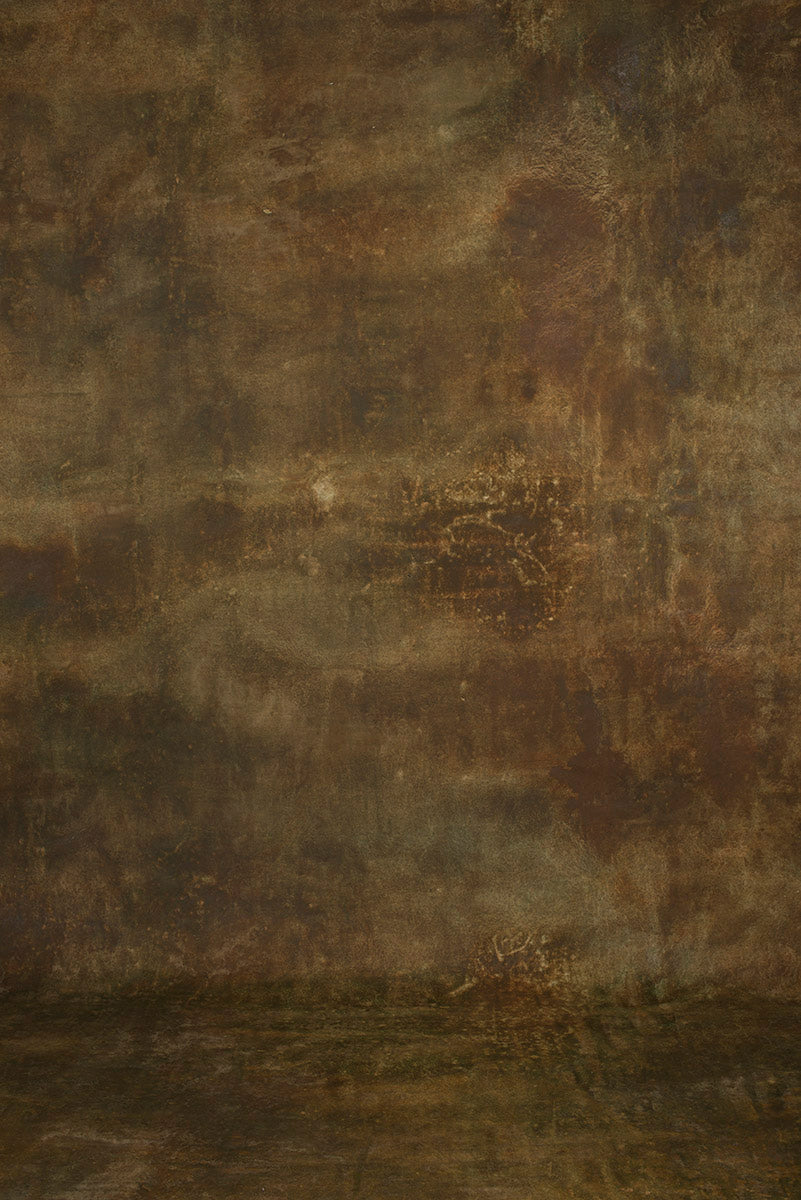 Green Brown Hand Painted Backdrop Mid Text XXL Size 1378