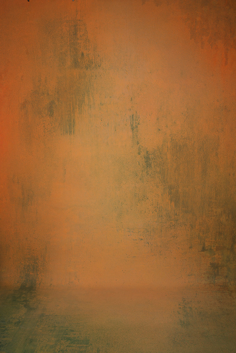 Ochre Green Hand Painted Backdrop Mid Text XXL Size 1363