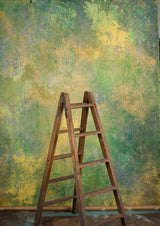 Ochre Green Hand Painted Backdrop Strong Text M Size 15405