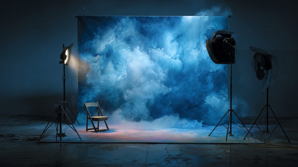 Blue photography backdrop