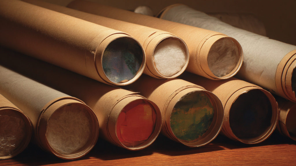 Perfectly stored canvas backdrops