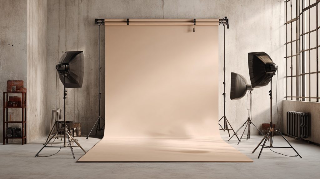 Beige Backdrop In Photo Studio